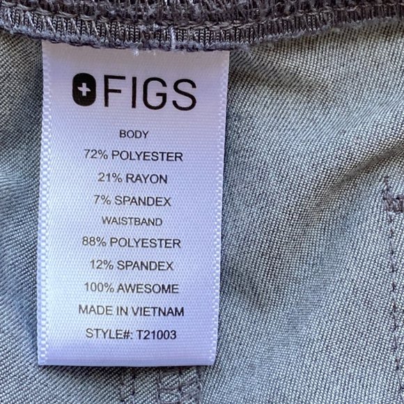 FIGS Technical Collection Scrub Pants Graphite Gray Teal Drawstring Size Medium - Picture 4 of 16